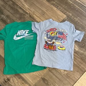 Nike Green Kids Short-Sleeve Tee with White Logo